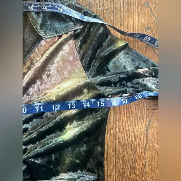 MOTEL x IRIS Aviva Y2k Mini Dress Velvet Ruched Abstract Camo medium 1290 - Picture 8 of 10